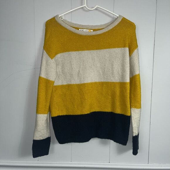 C&C California Yellow/White/Navy Striped Wool Blend Sweater Size XS - Picture 6 of 6
